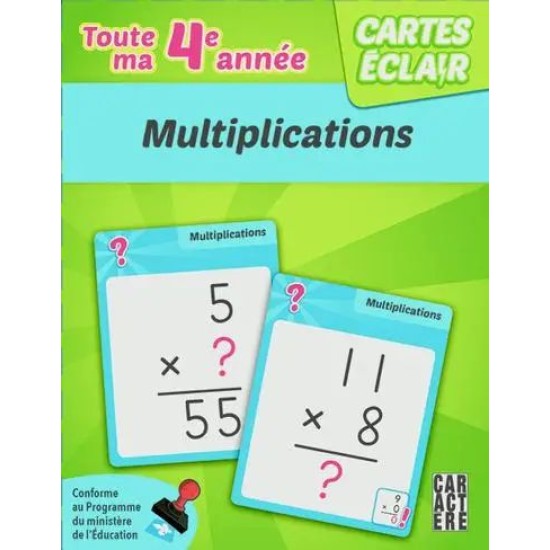 Cartes éclair - 4e année - Multiplications
